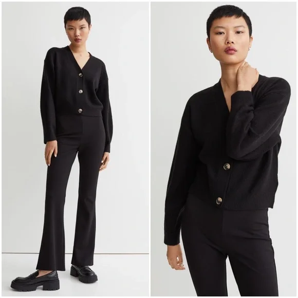 Black V-Neck Cardigan - Picture 9 of 9